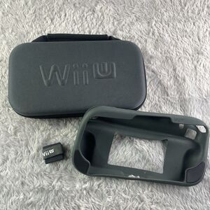 PowerA Carrying Case For Wii U GamePad Controller Gray Black Silicone Sleeve